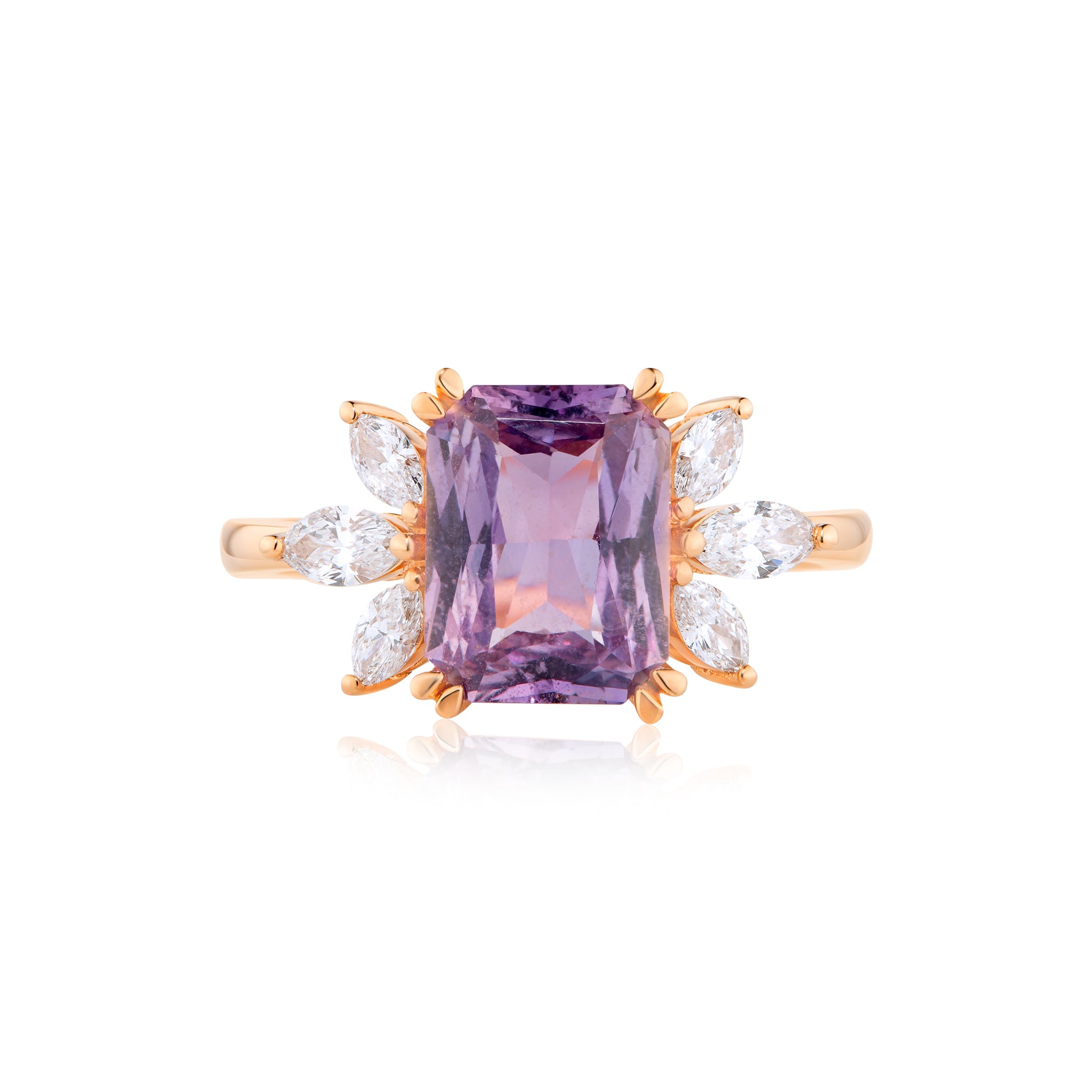 GIA Pink Sapphire & Diamond Ring